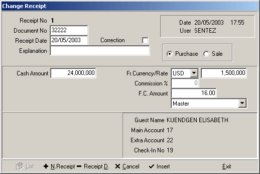 change receipt figure